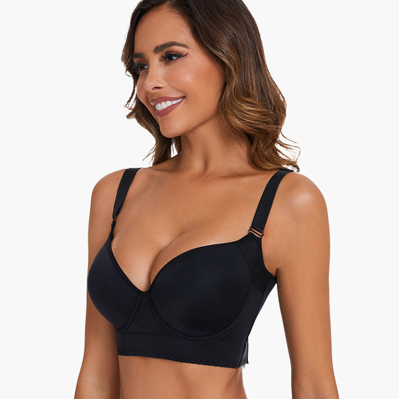 Push-Up Back Smoothing Bra - Black+Beige (2 PACK Free shipping）