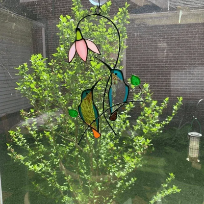 Stained Glass Hummingbird Suncatcher