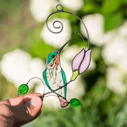 Stained Glass Hummingbird Suncatcher