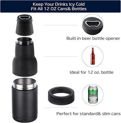 🍺Beer Bottle and Can Cooler with Beer Opener: Keep Drinks Ice-Cold & Hands Dry