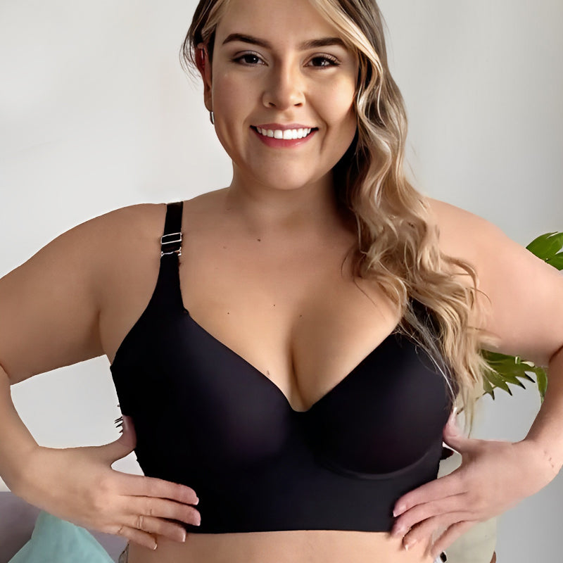 Push-Up Back Smoothing Bra - Black+Beige (2 PACK Free shipping）