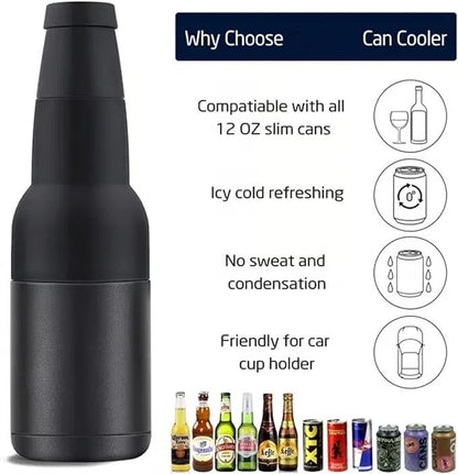 🍺Beer Bottle and Can Cooler with Beer Opener: Keep Drinks Ice-Cold & Hands Dry