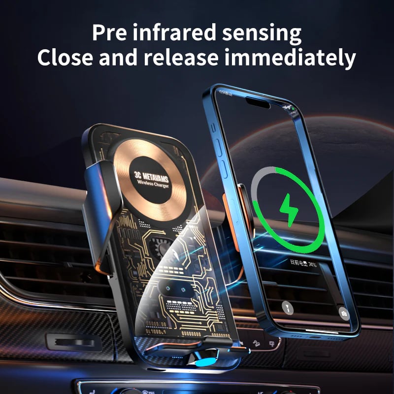 Mechanical AutoSensing Wireless Car Charger Phone Holder