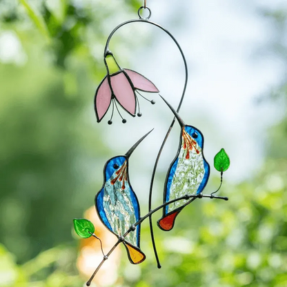 Stained Glass Hummingbird Suncatcher