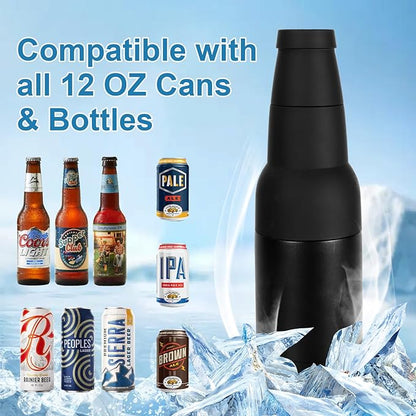 🍺Beer Bottle and Can Cooler with Beer Opener: Keep Drinks Ice-Cold & Hands Dry