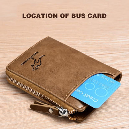 (🎁2023-Christmas Hot Sale🎁) Men Wallet Zipper Genuine Leather Purse ( RFID PROTECTED )✨