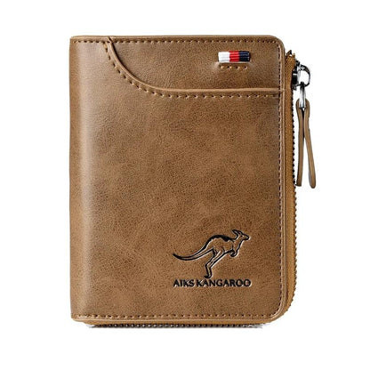 (🎁2023-Christmas Hot Sale🎁) Men Wallet Zipper Genuine Leather Purse ( RFID PROTECTED )✨