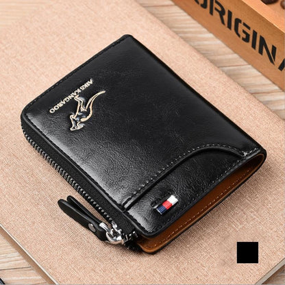 (🎁2023-Christmas Hot Sale🎁) Men Wallet Zipper Genuine Leather Purse ( RFID PROTECTED )✨